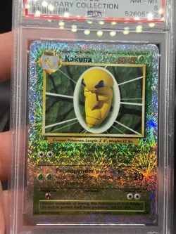 2002 POKEMON LEGENDARY COLLECTION #50 KAKUNA-REVERSE FOIL PSA 8 - Image 2