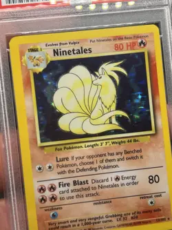 1999 POKEMON BASE SET UNLIMITED #12 NINETALES-HOLO PSA 8 - Image 2