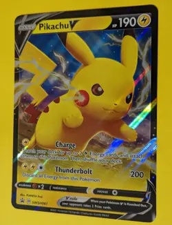 Pokemon TCG - Pikachu V SWSH061 JUMBO Oversize Black Star Promo Card M/NM - Image 1