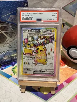 Pokemon TCG Pikachu Ex 219/191 Surging Sparks Ultra Rare PSA 9 - Image 1