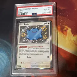 2024 POKEMON PAF EN-PALDEAN FATES SHINY RARE #201 DITTO PSA 10 GEM MINT - Image 1