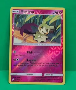 Pokemon MINT Condition Sun & Moon Team Up Mimikyu 112/181 Reverse Holo Rare - Image 2