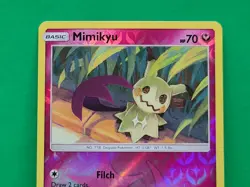 Pokemon MINT Condition Sun & Moon Team Up Mimikyu 112/181 Reverse Holo Rare - Image 3