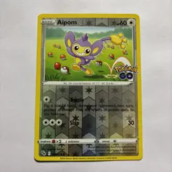 Aipom 056/078 Pokemon GO Reverse Holo Common Pokemon Card - Image 1