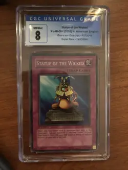 Yu-Gi-Oh! Statue Of The Wicked 2003 PGD 1st Edition CGC 8 Mint - Image 1