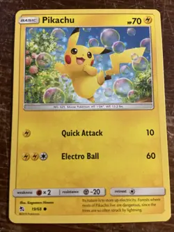 Pikachu 19/68 Hidden Fates NM Regular Common Pokemon Card - Image 1