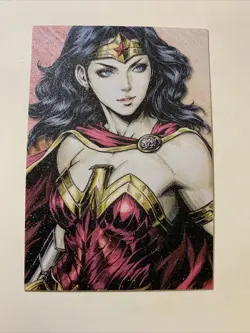 Wonder Woman Diana Justice Sexy Goddess Anime Doujin Sketch Art Card Girl Waifu - Image 1