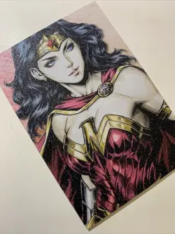 Wonder Woman Diana Justice Sexy Goddess Anime Doujin Sketch Art Card Girl Waifu - Image 4