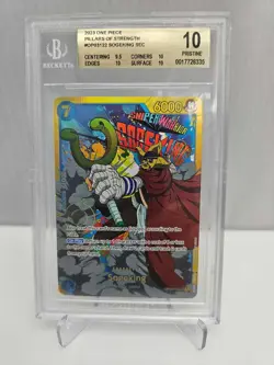 2023 ONE PIECE PILLARS OF STRENGTH #Op03-122 SOGEKING SEC Holo Foil Card BGS 10 - Image 1
