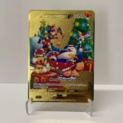 Christmas pokemonV 2512HP Gold Metal Pokemon Card-Collectible Gift Display！ - Image 1
