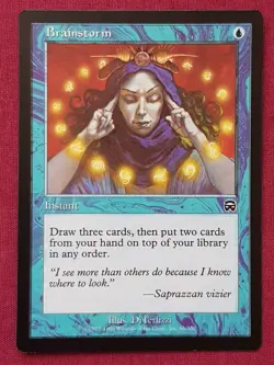 Magic The Gathering MERCADIAN MASQUES BRAINSTORM blue card MTG - Image 1