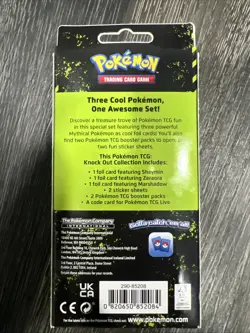 Pokemon TCG Knock Out Collection Shaymin,Zeraora,Marshadow Foil Card And 2 Packs - Image 2