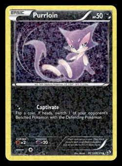 Purrloin RC13/RC25 Radiant Collection BW Legendary Treasures Pokemon Card - 2 - Image 1
