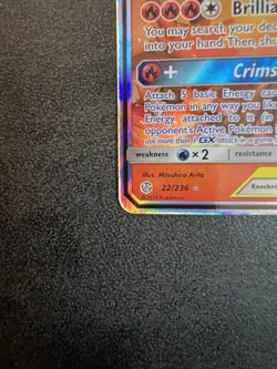 Pokemon TCG Charizard & Braixen GX 22/236 Tag Team Cosmic Eclipse Holo Rare NM - Image 4