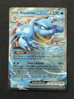 Pokemon Blastoise ex 030/142 Stellar Crown Stamped Promo NM TCG Premium Collect - Image 1