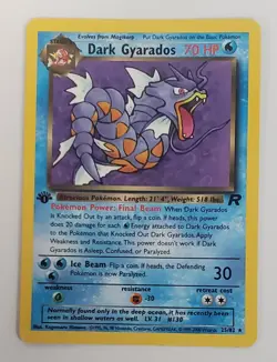POKEMON DARK GYARADOS 25/82 RARE TEAM ROCKET 1st EDITION LP-NM - Image 1