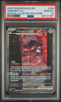 2025 POKEMON BLK EN-BLACK BOLT SPECIAL ILLUSTRATION RARE #169 GENESECT EX PSA 10 - Image 1