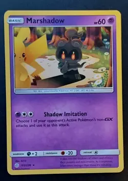 POKEMON TCG Marshadow 103/236 S&M: Cosmic Eclipse Non Holo Rare NM Pikachu - Image 1