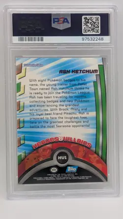 2000 Pokemon Topps Series 2 H&V Ash Ketchum Blue Logo #HV1 PSA 9 MINT! - Image 2