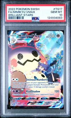 2022 Pokemon SWSH Full Art Mimikyu Vmax TG17/TG30 Brilliant Stars PSA 10 - Image 1