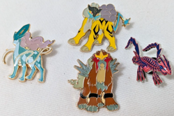 Pokemon Pin Set - Jhoto Legendary Dogs Raikou Entei Suicune + Eternatus - Image 1