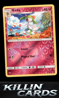 Reverse Holofoil Kirlia 92/147 Pokemon Uncommon SM - Burning Shadows Card NM - Image 1