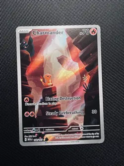 Pokemon TCG Charmander Scarlet Violet-151 Holo Illustration Rare Card 168/165 - Image 1