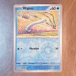 2023 Pokemon S&V Paradox Rift Reverse HOLO Wiglett Card 052/182 - Image 1