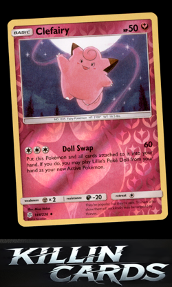 Reverse Holofoil Clefairy 144/236 Pokemon Uncommon SM - Cosmic Eclipse Card NM - Image 1