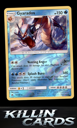 Reverse Holofoil Gyarados 33/147 Pokemon Holo Rare SM - Burning Shadows Card NM - Image 1