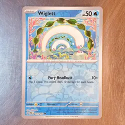 2023 Pokemon S&V Paradox Rift Reverse HOLO Wiglett Card 051/182 - Image 1