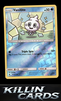 Reverse Holofoil Vanillite 33/145 Pokemon Common SM - Guardians Rising Card NM - Image 1