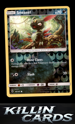 Reverse Holofoil Sneasel 85/147 Pokemon Common SM - Burning Shadows Card NM - Image 1