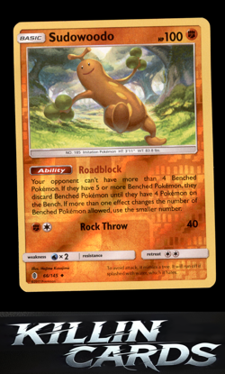 Reverse Holofoil Sudowoodo 66/145 Pokemon Uncommon SM - Guardians Rising Card NM - Image 1