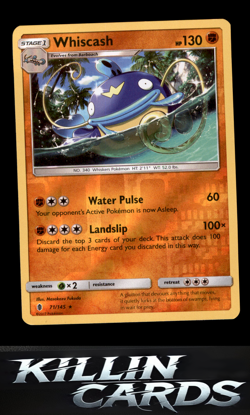 Reverse Holofoil Whiscash 71/145 Pokemon Rare SM - Guardians Rising Card NM - Image 1