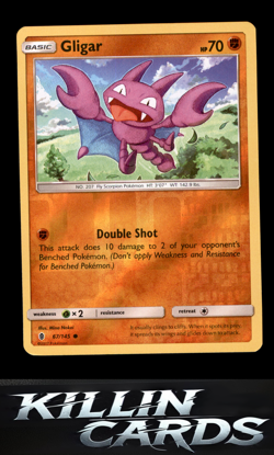 Reverse Holofoil Gligar 67/145 Pokemon Common SM - Guardians Rising Card NM - Image 1