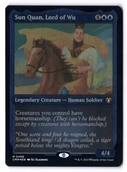 Sun Quan, Lord Wu NM* ETCHED FOIL Commander Masters 0498 mtg -UnltdCards - Image 1