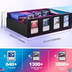Ultimate Trading Card Storage Box - Holds 2400+ MTG Decks, Removable Toploader - Image 4