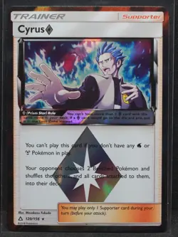 Cyrus Prism Star #120/156 SM - Ultra Prism Holo Prism Rare Pokemon - LP - Image 1
