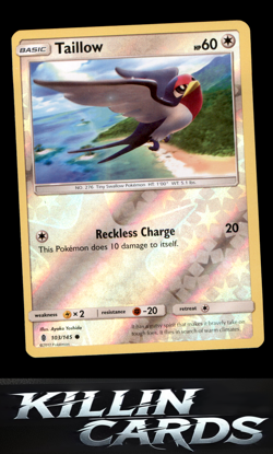 Reverse Holofoil Taillow 103/145 Pokemon Common SM - Guardians Rising Card NM - Image 1