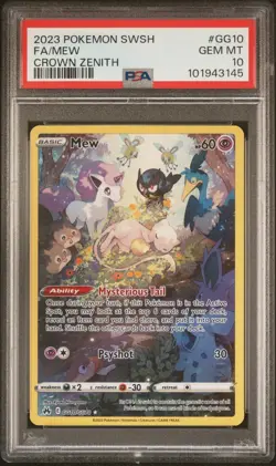 2023 POKEMON SWORD AND SHIELD CROWN ZENITH #GG10 FA/MEW PSA 10 *145 - Image 1