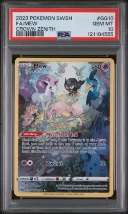 2023 POKEMON SWORD AND SHIELD CROWN ZENITH #GG10 FA/MEW PSA 10 *555 - Image 1