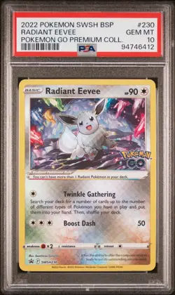 2022 Pokemon Radiant Eevee #230 - Black Star Promo Pokemon Go - PSA 10 Gem Mint - Image 1