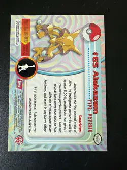 #65 Alakazam - Pokemon Topps Card - Red Logo - Image 2