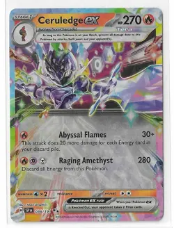 Pokemon Ceruledge EX TCG Holo Double Rare Card 036/191 Sv08: Surging Sparks - NM - Image 1