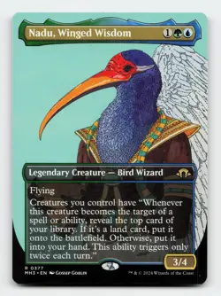 Nadu, Winged Wisdom (Borderless) Modern Horizons 3 Magic The Gathering Card - Image 1