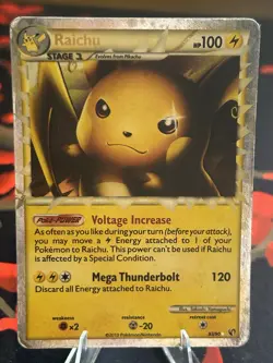 Pokemon TCG Raichu Prime Holo Card HS-Undaunted 83/90 - Image 1