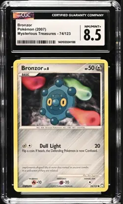 Bronzor 74/123 Pokemon Card Mysterious Treasures Graded CGC 8.5 Grading - Image 1