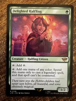 🌈 Delighted Halfling - NON-FOIL - MTG #158 Lord of the Rings LOTR - NM - Image 1