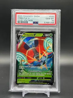 Pokemon 2020 SWSH Vivid Voltage Orbeetle V 020/185 PSA 10 - Image 1